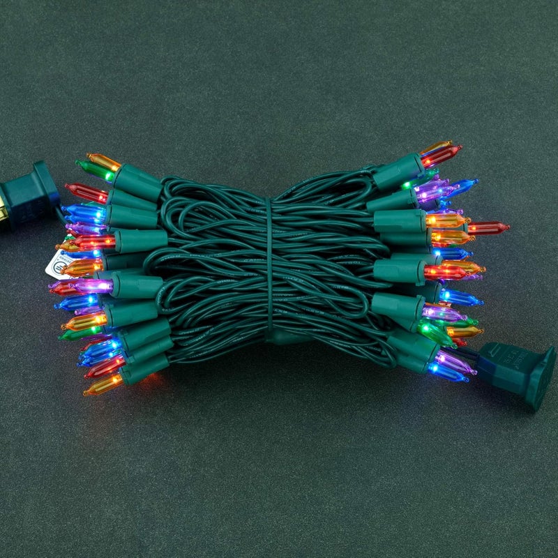 YULETIME Multicolor LED Christmas Lights with Green Wire, 33 ft 100 Count UL Certified Commercial Grade Holiday String Light Set (Multicolor - Green Wire) - Image 4